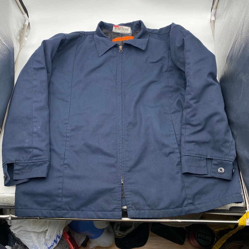Cintas Quilted Eisenhower Work Jacket Mens XL Navy Blue Full Zip Utility Chore